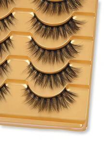 10/7 Pairs 15mm Cross-Style Extended Outer Corner False Eyelashes - Black - View 6