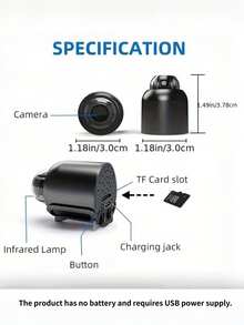 1 pieza/2 piezas Cámara mini HD 720P, Cámara de para el hogar, Cámara oculta portátil, Cámara mini inteligente, Cámara inalámbrica WiFi con visión nocturna HD (solo red 2.4G), Monitoreo remoto, Almacenamiento en tarjeta SD, Adecuada para hogar, automóvil, oficina y talla grande escenarios, en línea las 24/7 - Multicolor - Ver 3