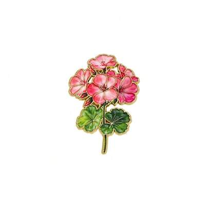 Geranium Enamel Pin Fashion Decorative Badge Ornaments Lapel Bag Badges Gifts