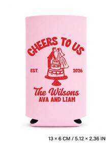 Personalized Wedding Can Coolers, Custom Text Can Sleeves For Reception Drinks, Bride And Groom Cake Design, Wedding Favors For Guests - Multicolor - View 13