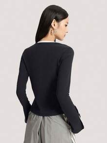 Adidas Originals Kaos Rajut Lengan Panjang Tanpa Kerah Wanita TKS2381 - Hitam - View 3