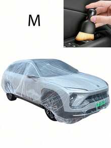 透明塑料汽車車罩 | 一次性透明全天候 PE 薄膜汽車保護罩，防雨、雪、灰塵、紫外線 | 通用於轎車、SUV、卡車、車輛 | 室內外使用，短期停車、儲存、防塵罩、緊急防風罩、洗車乾燥、經銷商停車場保護 | 防水、輕量 - 彩色 - 查看 13