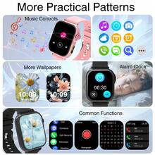 Kids Smart Watch With Silicone Sports Band, Call & Text, Pedometer, Calorie Tracker, Multiple Sports Modes, Call & Message Notifications, Full Screen Touch, Android & IOS Compatible, Fun Gift - Black - View 7