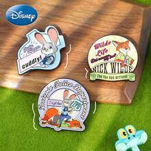 Monogram 1PC Disney Official Licensed Zootopia Character Judy Hopps Nick Wilde Cute Magnetic Brooch Metal Enamel Pin Badge Accessories For Backpack Denim Jacket Decor Holiday Gift - A - View 3