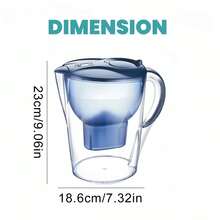 3.5L Movable Water Filter Pitcher For Kitchen, Multi-Layer Filtration Water Filter Jug, Compatible With Replacement Filter Cartridges, 1 Pitcher & 1 Cartridge Included, Household Tap Water Purifier - Blue - View 11