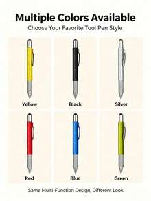 Multitool Ballpoint Pen, Built-In Screwdriver And Level Tool, Portable Multi-Function Pen For Home, Office And Outdoor Use - Round - View 2