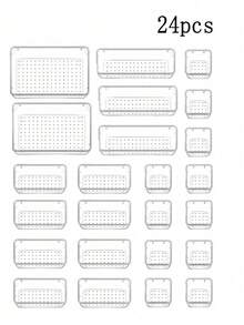 36/24/12/7/4件透明收納盒套組，4種尺寸托盤，多用途，適用於化妝品、小物品、餐具，完美適合梳妝台、廚房、辦公室抽屜 - 套裝 - 查看 10