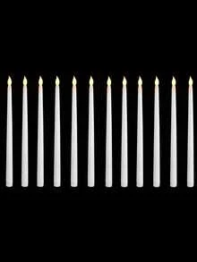 1/3/6件組無焰LED蠟燭，錐形蠟燭燈附3D閃爍燭芯效果，電池供電，尖頭茶蠟燭，適用於生日、婚禮、萬聖節派對、桌面窗台家居裝飾、感恩節壁爐裝飾、手工藝品 - 白色 - 查看 14