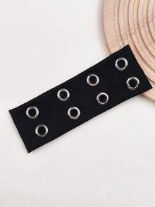 1pc Fashion Punk Gothic Soft Non-Slip Elastic Hollow Out Headband, Suitable For Beach, Yoga, Sports And Daily Casual Wear - Black - View 3