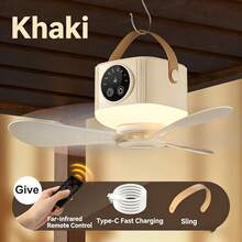 Kipas Kemah Portabel USB dengan Lentera LED, 3 Mode Pencahayaan yang Dapat Diatur, Timer 8 Jam, Kontrol Jarak Jauh, Cocok untuk Tenda, Kemah, Rumah, Kantor, Mendaki, Perlengkapan Perjalanan, Perlengkapan Kemah, Perlengkapan Darurat, Kipas Gantung Kecil - beraneka warna - View 14