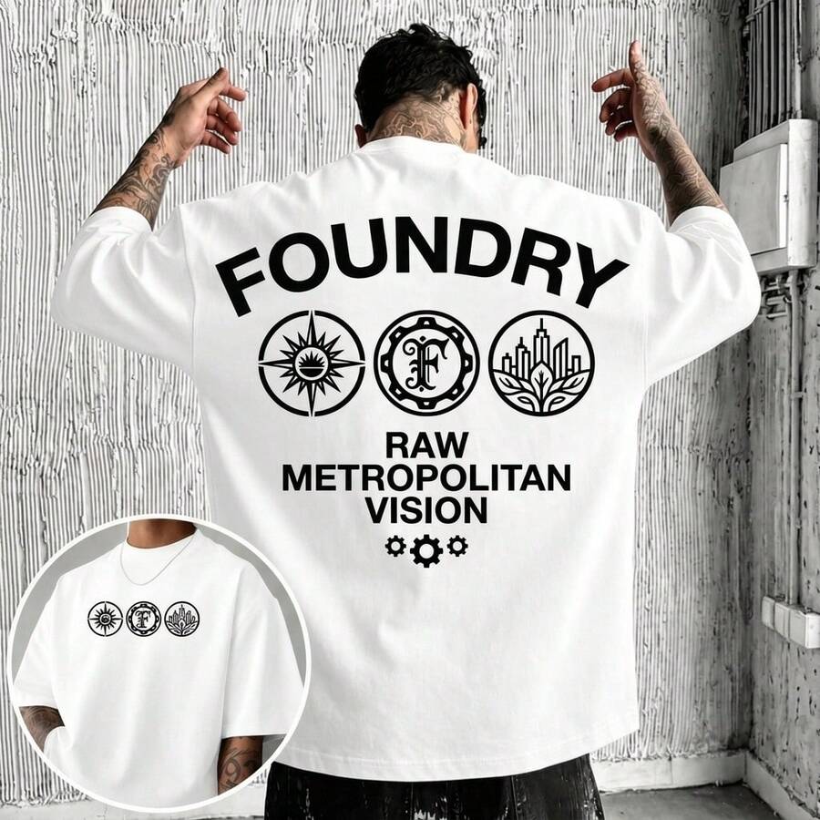 Men's Fashion T-Shirt, Short Sleeve, Round Neck, Double Layer Design, Made Of Pure Cotton Fabric - 樣式7 - 查看 1