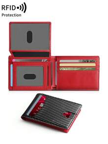 MIYIN Dompet Lipat Pria Slim RFID, Desain Minimalis dengan 2 Jendela ID dan Kantong Depan, Kapasitas Besar dengan Kantong Uang Tunai, Tipis dan Ringkas, Hadiah Ulang Tahun untuk Pria - MultiWarna - View 12