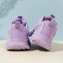 1 Pair Girls' Sports Shoes, New Style Kids' Chunky Sneakers With Double Mesh Breathable Anti-Slip Design For Spring And Autumn, Comfortable Casual Running Shoes For Big Kids And Teen Girls, Size Runs Small, Recommend Ordering One Size Up - Purple - View 5