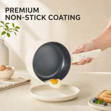 Reemix Hot Pot Electric With Steamer, 1.6L(54.11oz) Ramen Cooker Non-Stick Sauté Pan For Steak, Egg, Fried Rice, Ramen, Oatmeal, Soup, Portable Personal Hot Pot Perfect Suit For Dorm Room And Apartment - 米色 - 查看 6