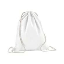 Westford Mill Organic Cotton Drawstring Bag - White - View 2