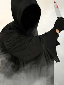 Adult Grim Reaper Halloween Costume, Suitable For Scream Party, Easter Ball, Horror Performance, Unisex Jumpsuit - Multicolor - View 7