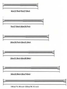 1PC Black/Silver Stainless Steel Telescopic Shower Curtain Rod, 2.5CM Diameter, Multiple Lengths, Shower Curtain Rod, Curtain Rod, Closet Hanging Rod, Telescopic Rod, Drying Rack, Hanging Rod, Support Rack, Kitchen Tool Storage Rod, Tension Rod, Spatula Hanging Rod, Spoon Hanging Rod, Cutting Board Hanging Rod, Kitchen Towel Hanging Rod, Whisk Hanging Rod, Soup Ladle Hanging Rod, Stainless Steel Material, Easy Installation, No Adhesive Needed - Silver - View 21