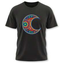Vibrant   Moon T-Shirt | Colorful Indigenous Mexican Folk Art Design, Men's And Women's T-Shirts - White - View 6