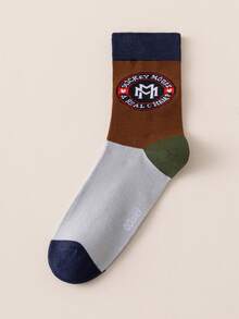 1/5/10 Pairs Disney Men's Mid-Calf Socks, Maillard Color Palette Mickey Mouse, Autumn/Winter Christmas Fun Socks - Multicolor - View 18