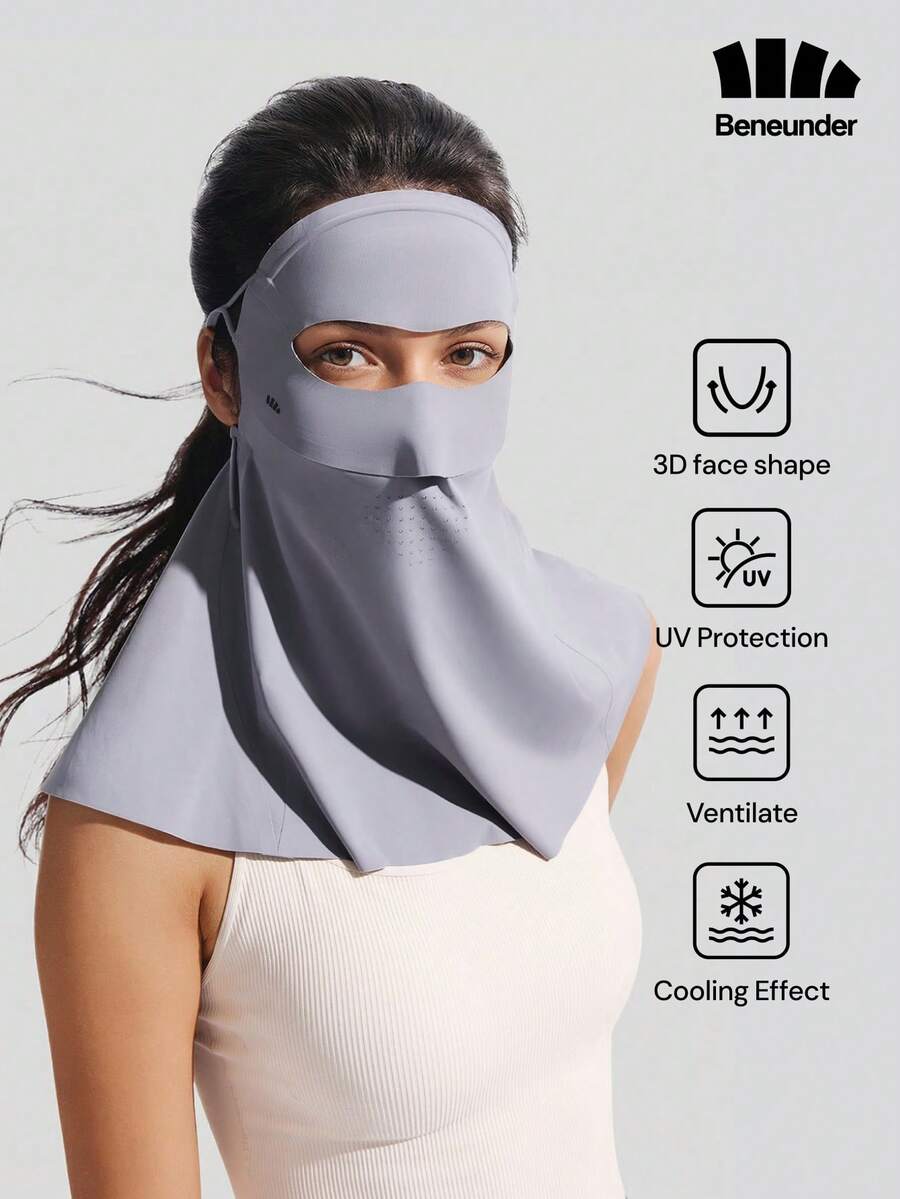 Beneunder Lightweight Seamless Neck-Covering Sun-Protective Mask AL207 - Grey - View 1