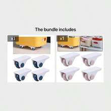 YITAPE 4pcs Adhesive Caster Wheels For Home Furniture, Storage Boxes, Trash Cans, Storage Baskets, Mobile Small Wheels - A - View 8