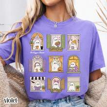 Spooky Halloween Ghost ® Shirt Too Cozy To Haunt Tee Bookish Librarian Reader TShirt - style2 - 查看 9