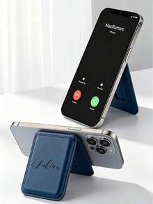 1 buah Tempat Kartu Magnetik Kustom untuk iPhone, Dilengkapi Desain Penutup Flip Kulit Imitasi, Slot Kartu Terintegrasi, dan Klip Nama Kustom, Memberikan Nuansa Mewah dan Menjadi Hadiah yang Luar Biasa. - MultiWarna - View 6