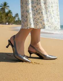 REF.: 24 - MULE SALTO BAIXO 5,5CM CONFORTÁVEL ELEGANTE MATERIAL GLOW - Cinza - Visão 8