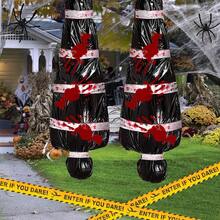 5pcs Realistic Zombie Decor, 60 Inch Inflatable Corpse Model With Hanging Device, Includes 1 Humanoid Doll, 1 Shroud, 1 Tape And 1 Pack Of Spider Web, Suitable For Halloween Party, Holiday Decoration, Crime Scene - PVC Horror Prop - Horror Hanging Corpse - View 6