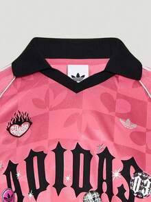Adidas Originals Women's VDAY JRSY WPOLO Knit Collar Long Sleeve T-Shirt KY2021 - Pink - View 4