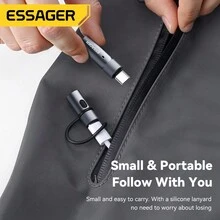 ESSAGER Pemantik Rokok Mobil OTG Ponsel Tipe C Multifungsi, Pemantik Rokok Rumah Bebas Minyak - Grey - View 7