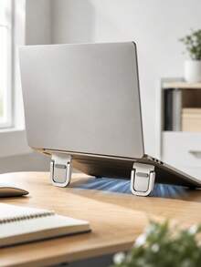 2 piezas Soporte plegable para portátil, elevador portátil invisible mini, soporte compacto para computadora para disipación de calor, soporte ergonómico para portátil para accesorios de oficina de escritorio - Multicolor - Ver 8