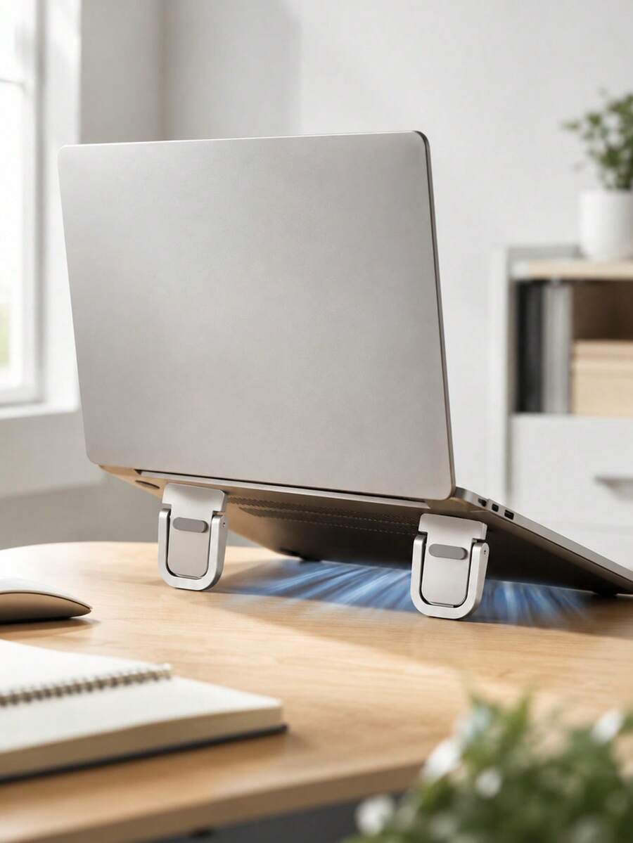 2Pcs Foldable Laptop Stand, Mini Portable Invisible Laptop Riser, Compact Computer Stand For Heat Dissipation, Ergonomic Notebook Holder For Desk Office Accessories - Multicolor - View 1