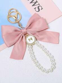 1pc Bowknot Keychain For Women & Teens, Rhinestone Pendant, Polished Metal Decor, Elegant French Style, Bag Charm, Car Key Holder, Valentine's Day Gift - Multicolor - View 14