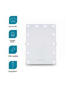 Redlemon LED Makeup Mirror With USB-C Connection (31x26 Cm) - White - View 2