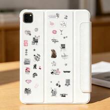 New Silver Lucky Girl Embossed Sticker Decal For Phone Case, Refrigerator, Planner, Diary, Guitar, Scrapbook, Planner, Luggage, Helmet, Skateboard, Laptop, Self-Adhesive - Multicolor - View 3
