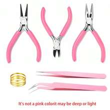 KLONKEE 3/5/6pcs Pink Tool Set: Pliers, Pink Tweezers, Open-End Tools For Various Jewelry Making And Repair, Suitable For Jewelry Beading Tools - Jewelry Pliers Set - View 12