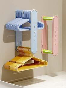 Wall Mounted Clothes Hanger Storage Organizer, Retractable Punch-Free Hanger Holder Rack For Laundry Room Bathroom Closet, Space Saving Hanger Hook Storage Rack - Telescopic Clothes Hanger - View 4