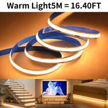 LQHZMYY 1pc LED Light Strip With Hand Sweep Sensor Switch, No Spot COB Flexible LED Light Strip, Gesture Wave Sensor Switch, No Touch Required, Warm White 3000K, Low Voltage 5V, USB Powered, Suitable For Cabinet, Wardrobe, Kitchen Lighting, Mirror, TV Background, Home Lighting, Space Main Image, Christmas Holiday Party Decoration - Warm white light - View 12