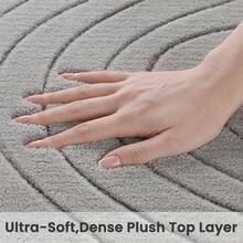 Sour Lemon Rugs Living Room Large 200x300cm,3D Area Rugs For Bedroom, Extra Large Rug For Living Room Wave Pattern, Washable Soft Shaggy Non Shedding Fluffy Carpet Mat For Living Room, Bedroom, Kitchen & Office - Light Grey - View 2