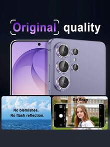 1Set For Galaxy S26 Ultra Camera Lens Protector,9H Hardness,Scratch Resistant,Ultra-Thin Tempered Glass,Metal Individual Camera Cover ForSamsung Galaxy S26 Ultra/S26/S25/S25Ultra/S24/S23/S22-Purple - Mauve Purple - View 2