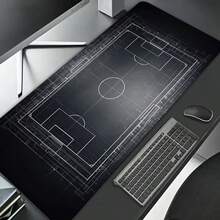 1 X Soccer Field Blueprint Pattern Mouse Pad (Gaming Keyboard Accessory / Office & Esports Desk Mat); Made Of Polyester Fiber With A Non-Slip Rubber Base; Features Precision Stitched Edges And Is Available In Multiple Sizes. - Mouse Pad - View 6