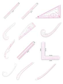Curved Ruler Set With Curved Scale And Vibrant Plastic Frame, Flexible Patchwork Ruler, Drafting Ruler Tool - Multi-Functional Pattern Ruler, Sewing Tool Set, Tailoring Drafting Template, DIY Sewing Accessories, Suitable For DIY Crafts, Patchwork, Garment Making, Tailoring And Drafting, Essential Tool For Beginners And Hobbyists, Must-Have For Painting/Fashion Design Students - Multicolor - View 5