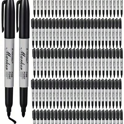 1pc Fine Tip Permanent Marker - Quick Dry Waterproof 1mm Fine Tip, Smooth Writing And No Bleeding, Black Ink For Office, School, Art, Labeling - Suitable For Professionals, Students, Gift Wrapping - Durable Permanent Marker, School Supplies, Fashion Design, High Quality Ink, Office Workers, Black Ink Ballpoint Pen, Black Ink Pen, Fine Tip Millimeter, Fine Tip Marker, Fine Tip Permanent Marker, Black Permanent Marker, School Stationery, Pen, Stationery, School