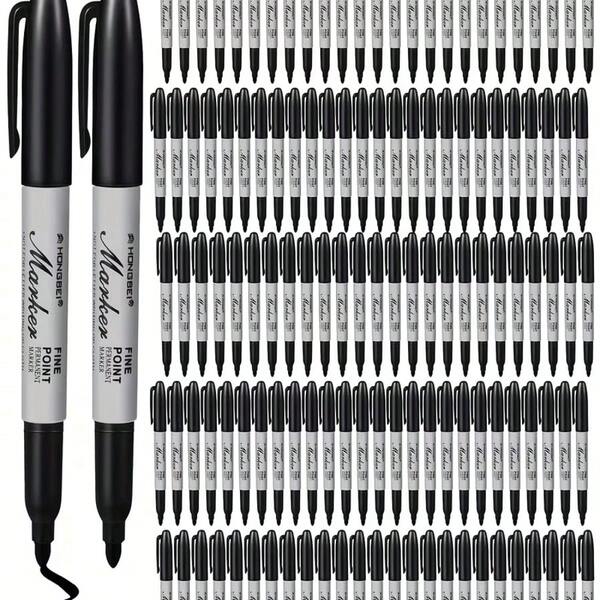 1pc Fine Tip Permanent Marker - Quick Dry Waterproof 1mm Fine Tip, Smooth Writing And No Bleeding, Black Ink For Office, School, Art, Labeling - Suitable For Professionals, Students, Gift Wrapping - Durable Permanent Marker, School Supplies, Fashion Design, High Quality Ink, Office Workers, Black Ink Ballpoint Pen, Black Ink Pen, Fine Tip Millimeter, Fine Tip Marker, Fine Tip Permanent Marker, Black Permanent Marker, School Stationery, Pen, Stationery, School