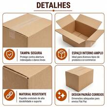 Kit 50 Caixas Papelão Resistente 24X15X10 Envios Ecommerce Flat Pac correios - Retângulo - Visão 4