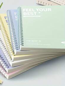 8 PCS Set, Including 2 Spiral Notebooks In Random Colors And 6 Pens, Easy A5 Hardcover Spiral Notebook, Tearable Pages With Horiz, First Day Of School - Multicolor - View 4