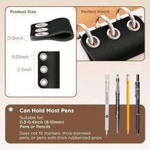 Detachable Loose-Leaf Notebook Leather Pen Holder, Loose-Leaf Notebook Pen Sleeve, Office Books And Notebook Pen Clip - Pen Clip - View 3