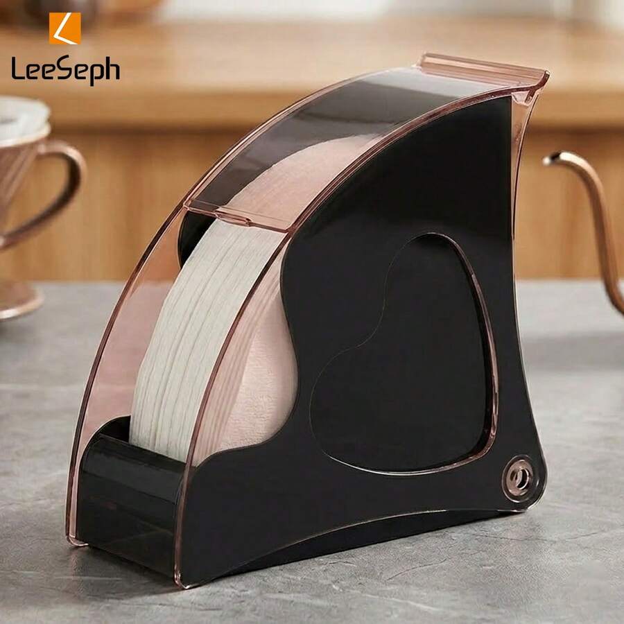 L LEESEPH Coffee Filter Paper Storage Box With Dust-Proof Lid, Filter Paper Holder, Suitable For Coffee Shops, Home, Office - Multicolor - View 1