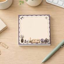 1/4 Pcs Mystic Witchcraft Memo Pad – Dark Academia Magic Design Writing Paper, Crystal Ball & Spell Book Illustration Stationery, Vintage Fantasy Aesthetic With Large Blank Space For Notes, To-Do List, Journaling & Planner Use - one-size - View 1